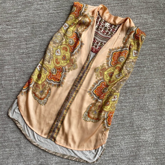 Anthropologie Tiny peach paisley Sunset Blouse XS - Picture 3 of 8